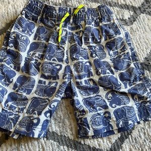 J crewcuts Swim trunk rarely used.Beautiful elephant pattern and tie waist.